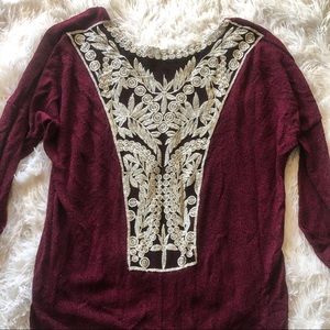 Burgundy cardigan/ sweater
